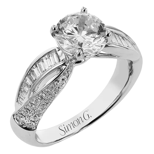 Sentimental Engagement Rings -Round-Cut Split-Shank Engagement Ring In 18k Gold With Diamonds LR3182