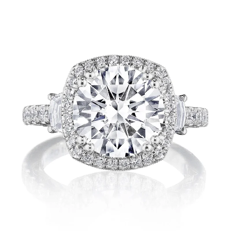 Subtle Engagement Rings -Dantela | Cushion 3-Stone Engagement Ring 269322CU10