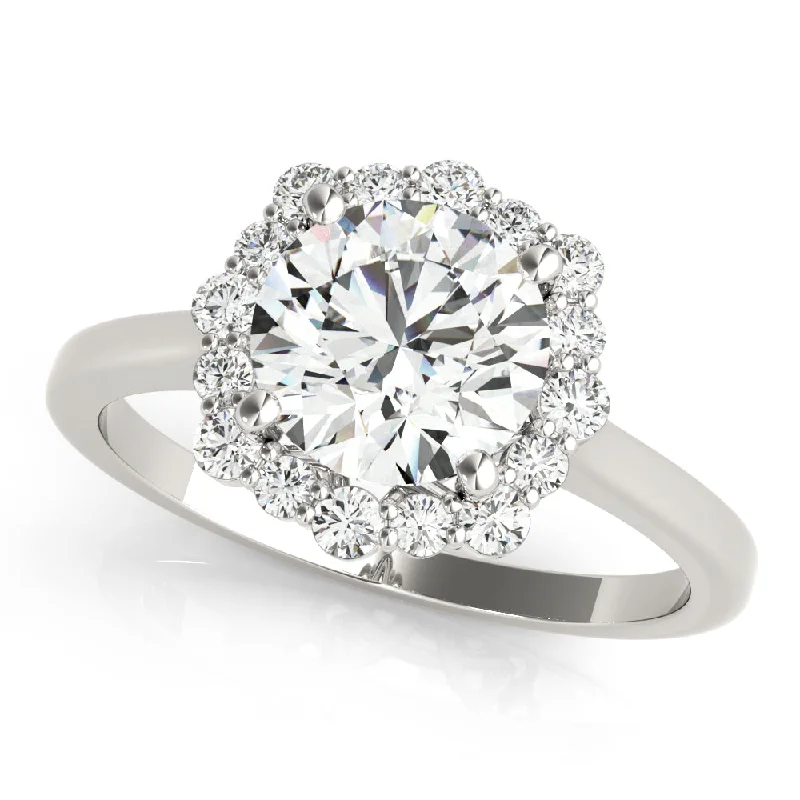 Platinum Engagement Rings -14K Halo Engagement Ring