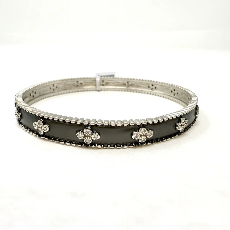 Ladies Titanium Bracelets -Freida Rothman A Clover Stackable Bangle Bracelet