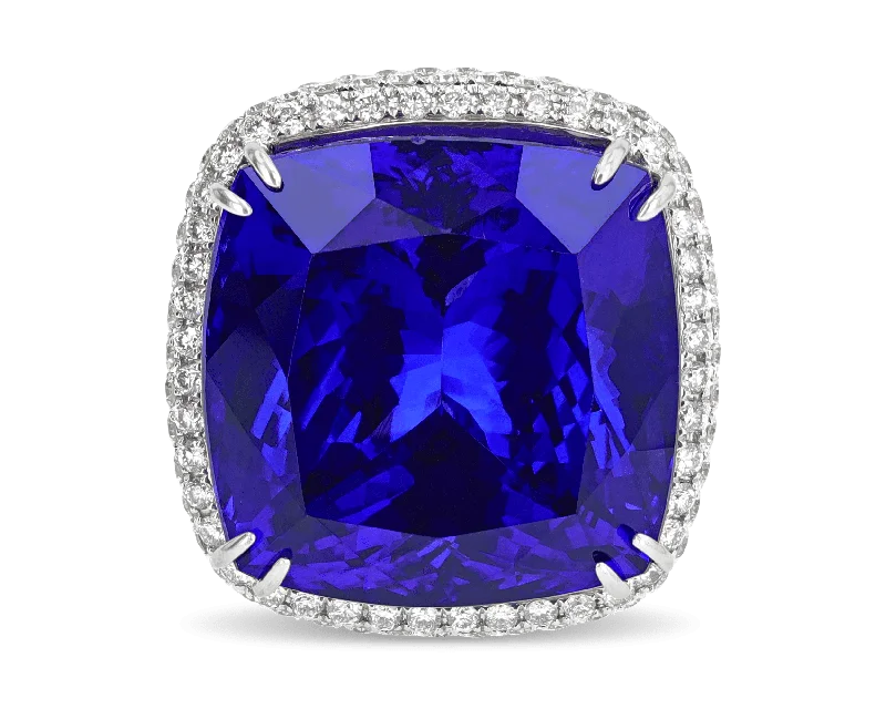 Initial Decor Rings -Tanzanite Ring, 42.32 Carats