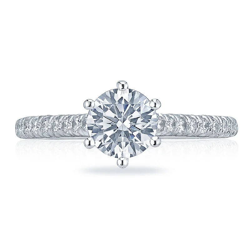 Oversized Engagement Rings -Petite Crescent | Round Solitaire Engagement Ring HT2546RD65