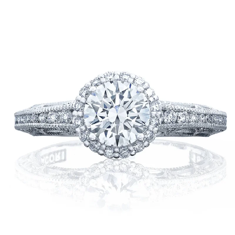 Special Occasion Engagement Rings -Reverse Crescent | Round Bloom Engagement Ring 2618RD6