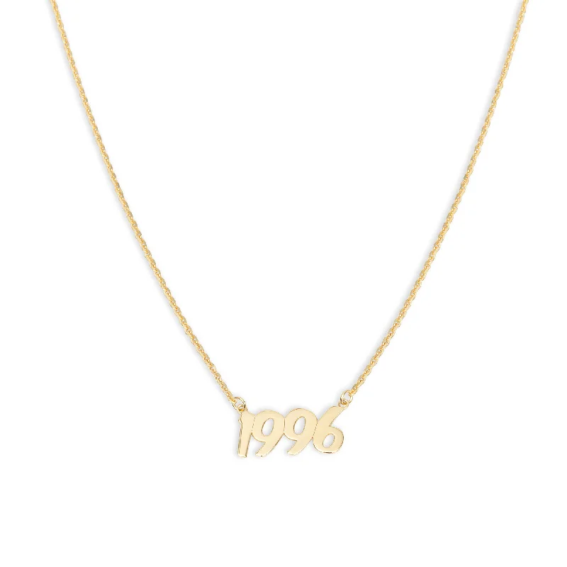 Ladies Necklaces for Grandparents-THE SCRIPT YEAR NAMEPLATE NECKLACE