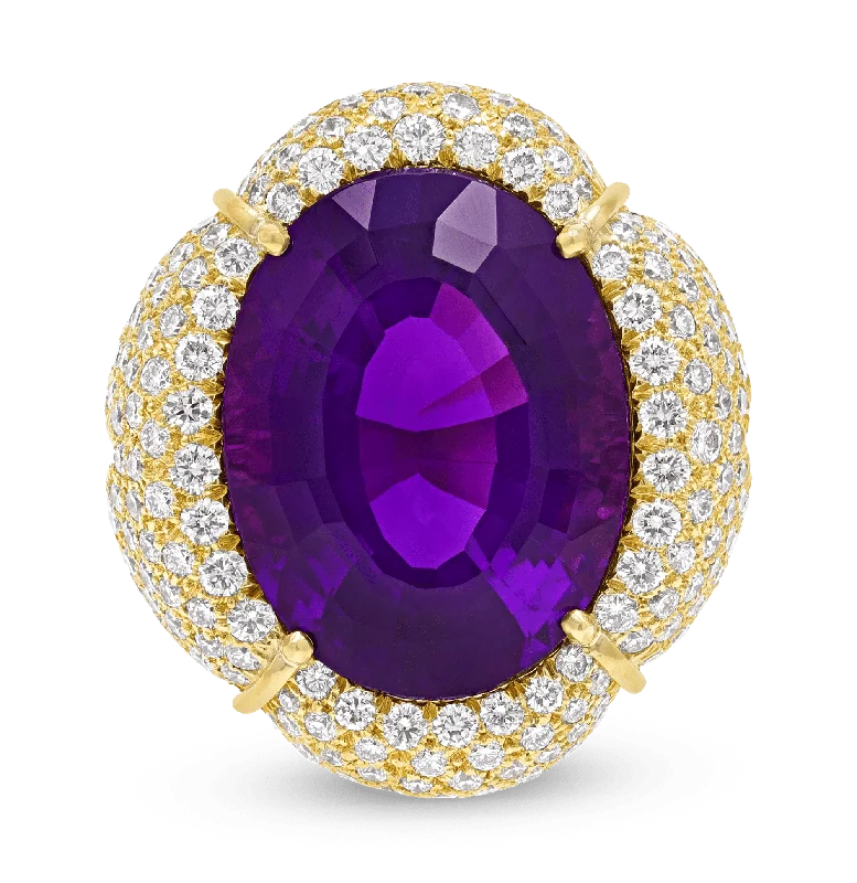 Cubic Zirconia Rings -Henry Dunay Amethyst Ring, 18.50 carats