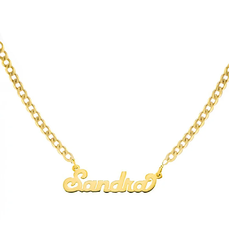 Ladies Necklaces with Pure Danburite-THE NAMEPLATE NECKLACE (CURB CHAIN)