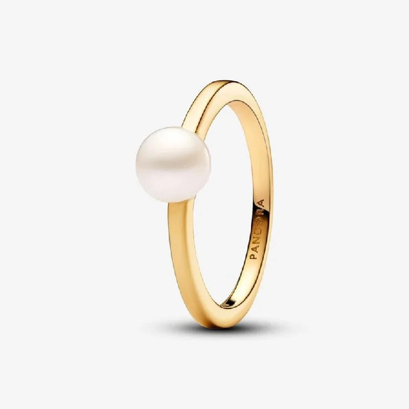 Moon Phase Rings -PANDORA : Treated Freshwater Cultured Pearl Ring in Gold