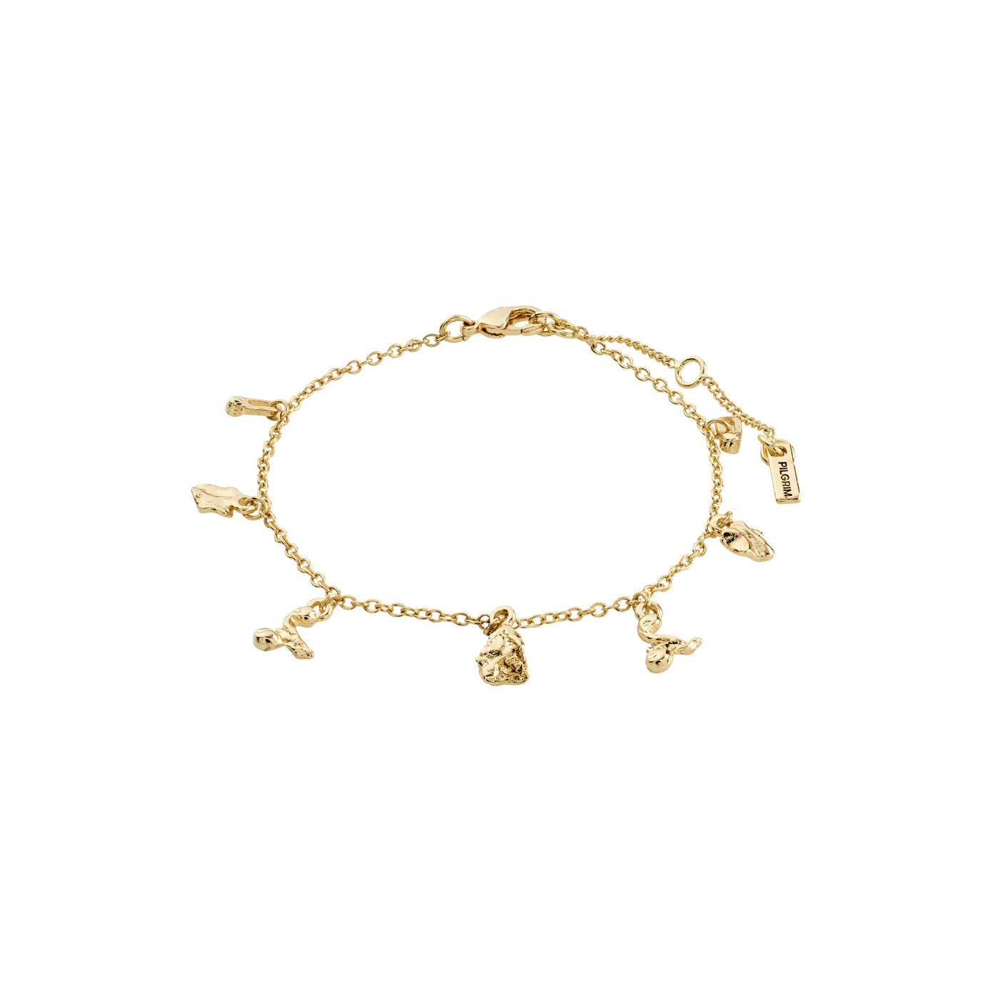 Ladies Personalized Bracelets -Peace Organic Gold Plated Charm Bracelet