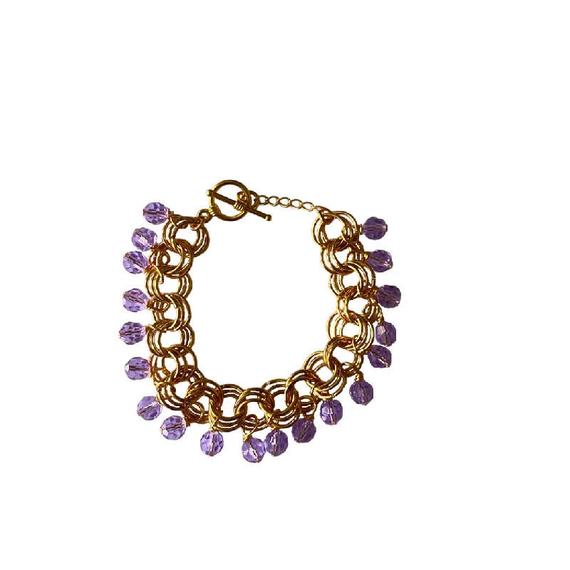 Ladies Square Bracelets -The Donna Bracelet in Violet