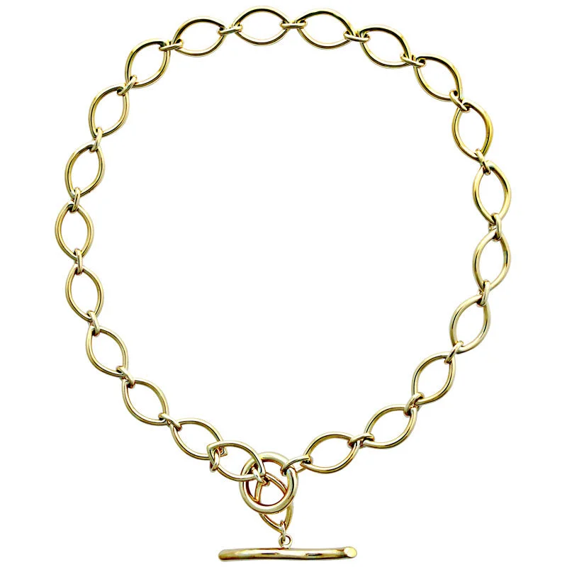 Ladies Necklaces Knotted Style-Toggle Necklace - Gold