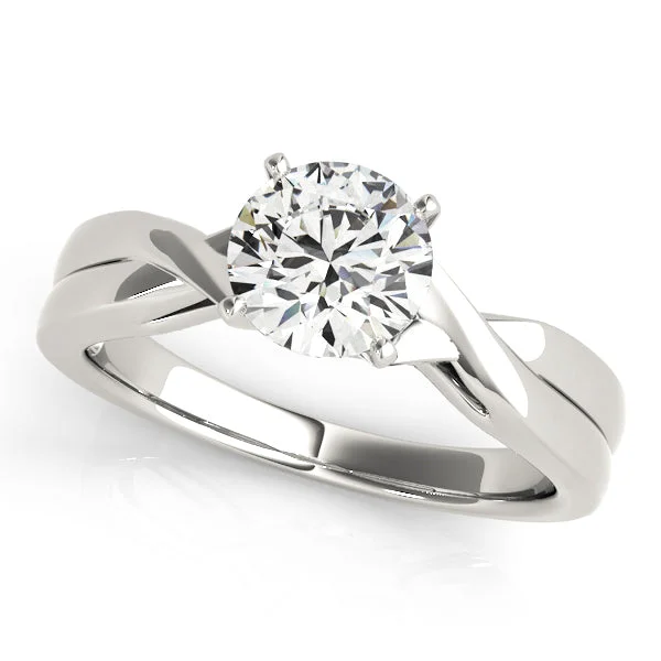 Designer Engagement Rings -14K Twist Top Solitaire Engagement Ring