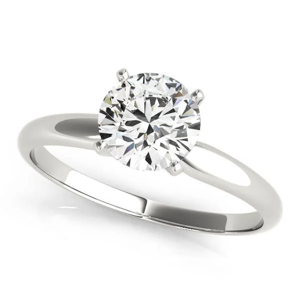 Triple Band Engagement Rings -14k Engagement Ring Solitaire