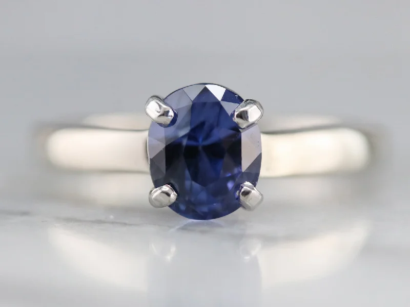 Geometric Engagement Rings -Sapphire Solitaire Engagement Ring