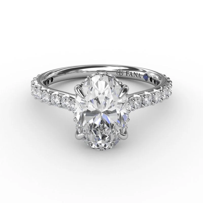 Engraved Engagement Rings -Classic Oval Diamond Solitaire Engagement Ring S3241