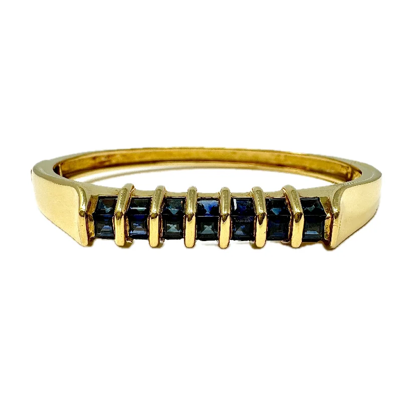 Ladies Polished Bracelets -Montreaux 18K Gold Bracelet with Sapphire