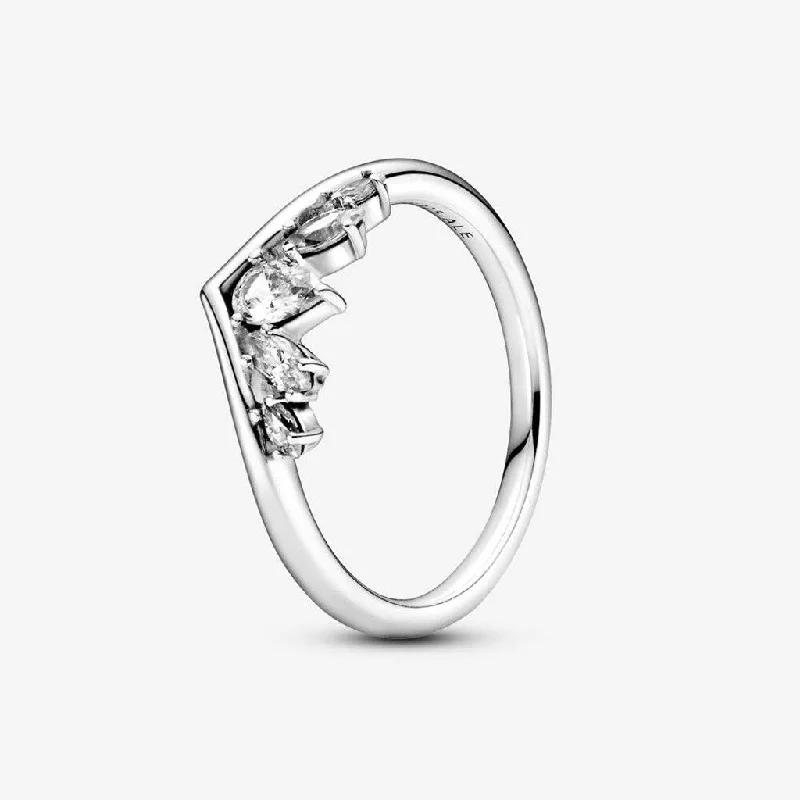 Floral Band Rings -PANDORA : Sparkling Pear & Marquise Wishbone Ring