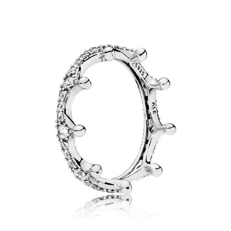 Elephant Carved Rings -PANDORA : Enchanted Crown Ring in Sterling Silver