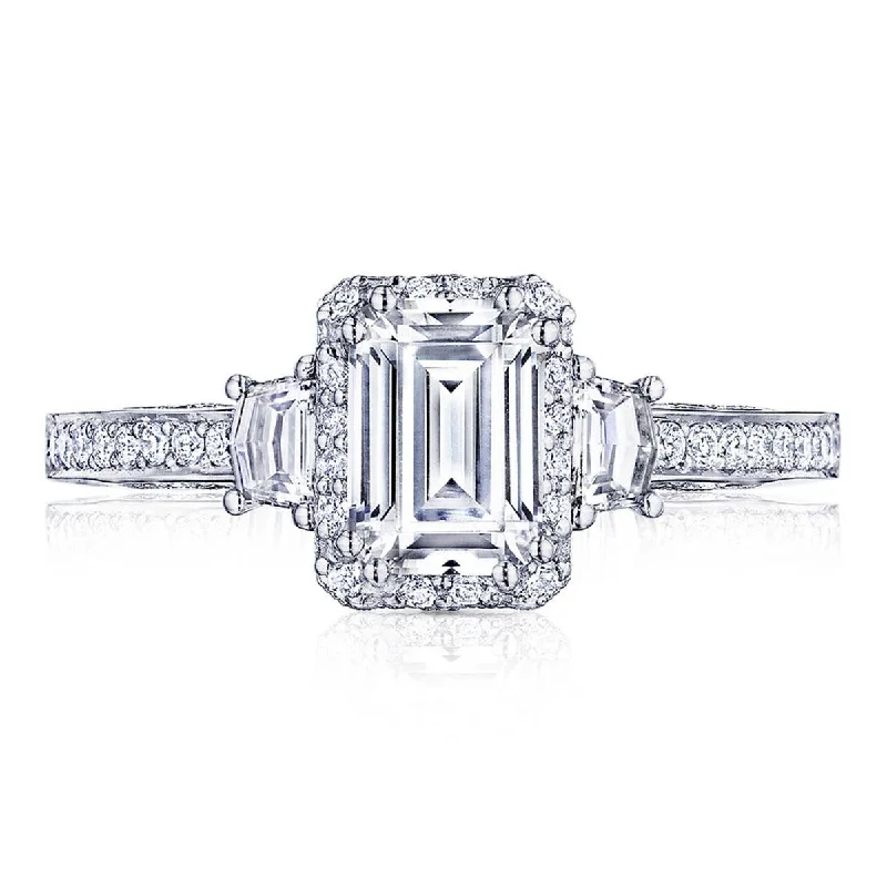 Signature Engagement Rings -Dantela | Emerald 3-Stone Engagement Ring 2662EC7X5