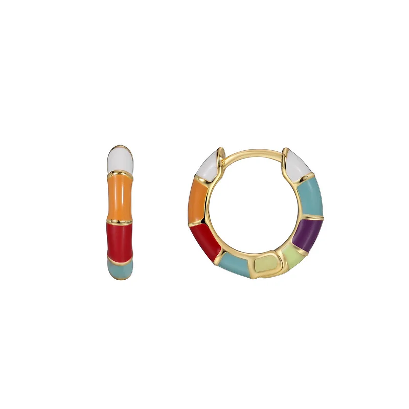 Gold Colorful Oil Earrings