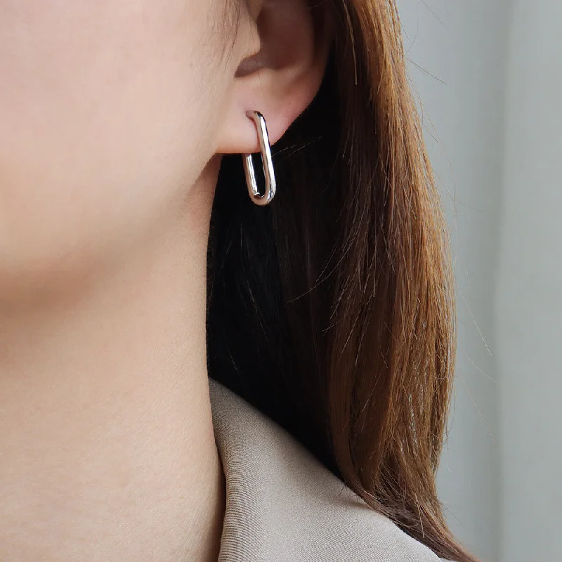 Steel Color U-Shaped Earrings Pairs