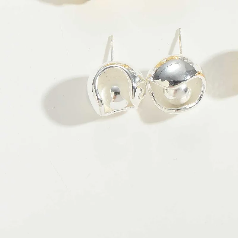 Real Platinum Glossy Earrings