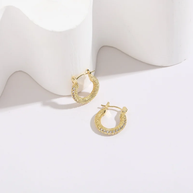 U-Shaped Ear Ring 14K Real Gold (Es0036)