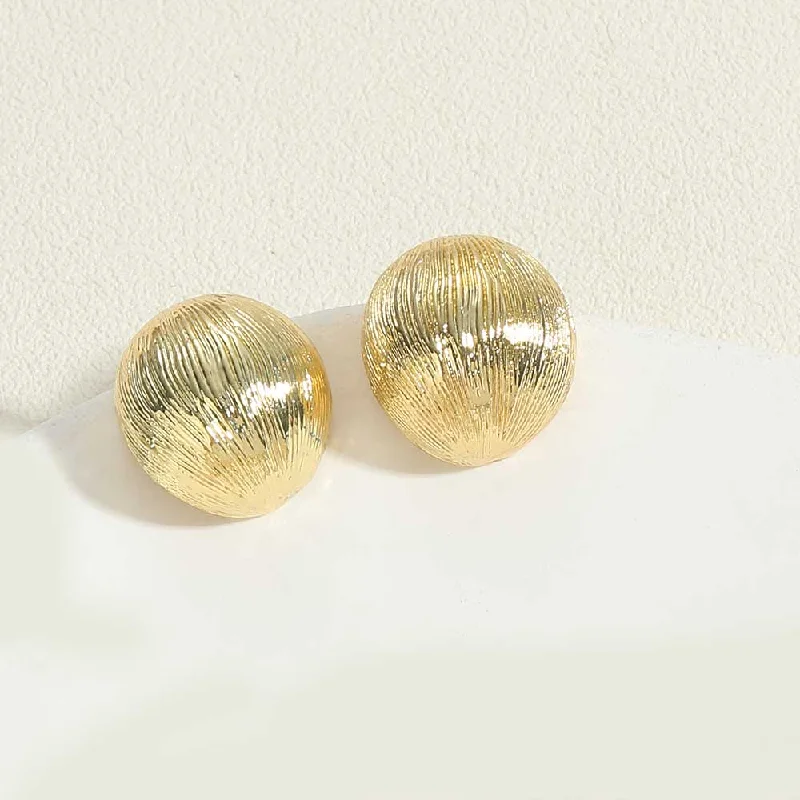 14K Real Gold Brushed Earrings