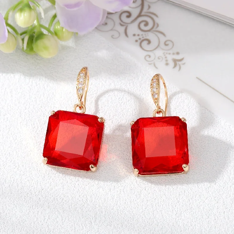 Red Crystal Earrings (Gang Drill Hook)