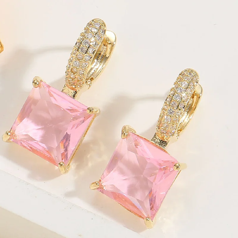 Pink Zircon Earrings