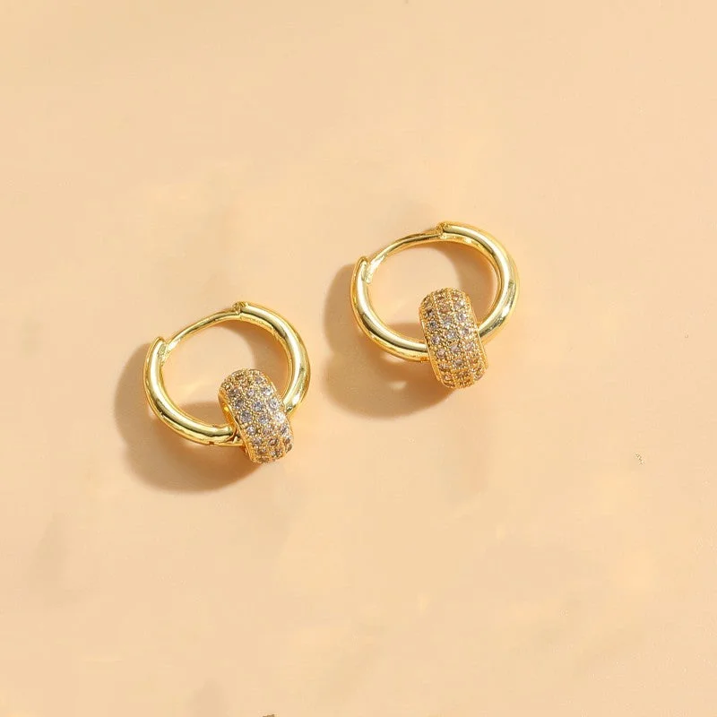 White Zirconium 14K Real Gold