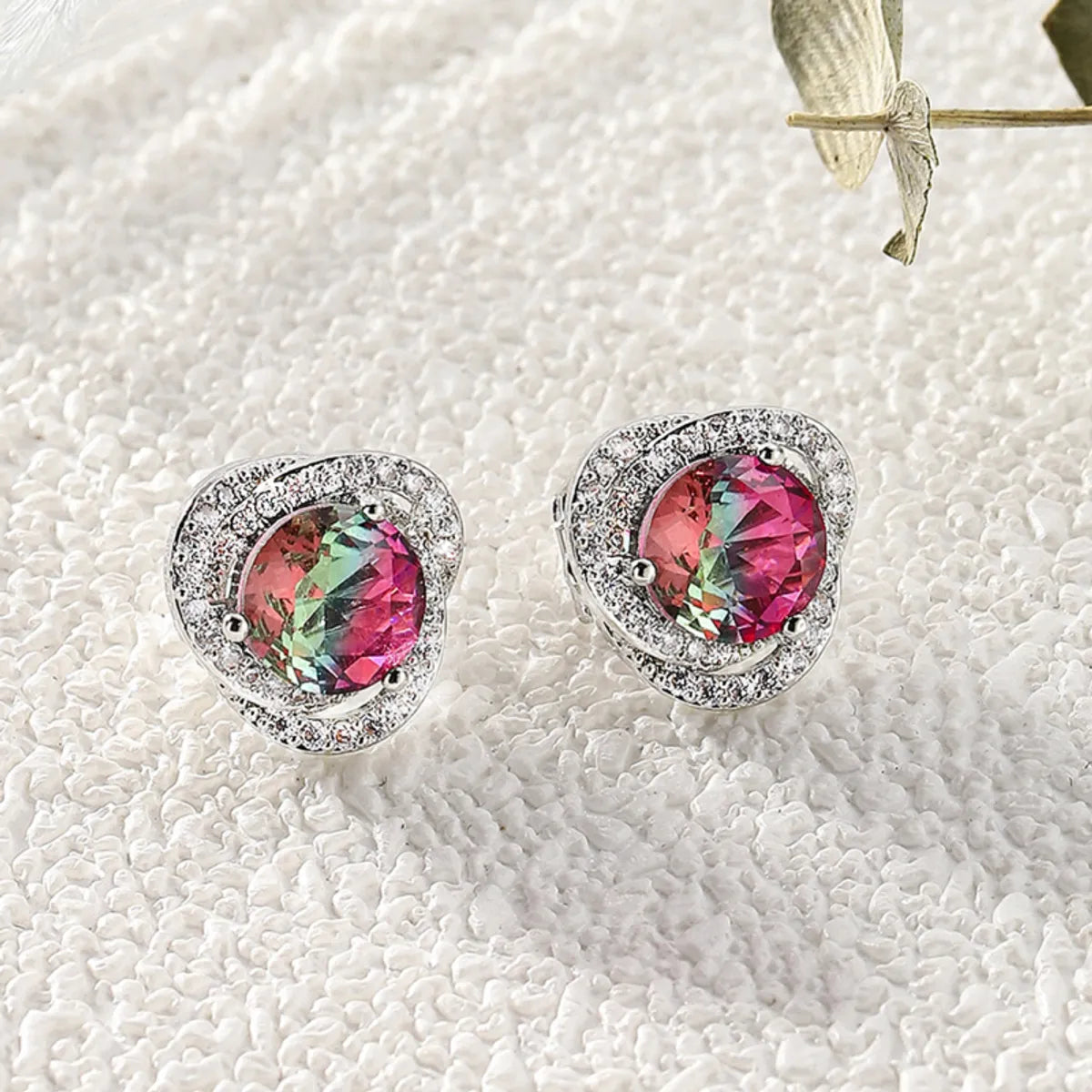 Ear Studs-Red and Green