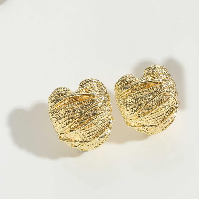 14K Real Gold Honeycomb Earrings