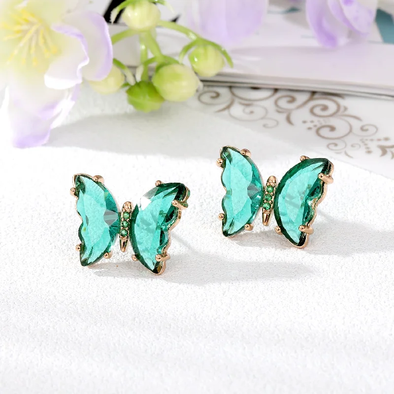 Green Butterfly Studs 4