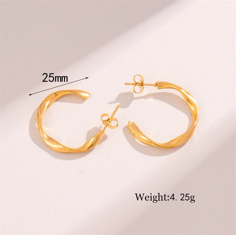 C- Shaped Twisted Earrings