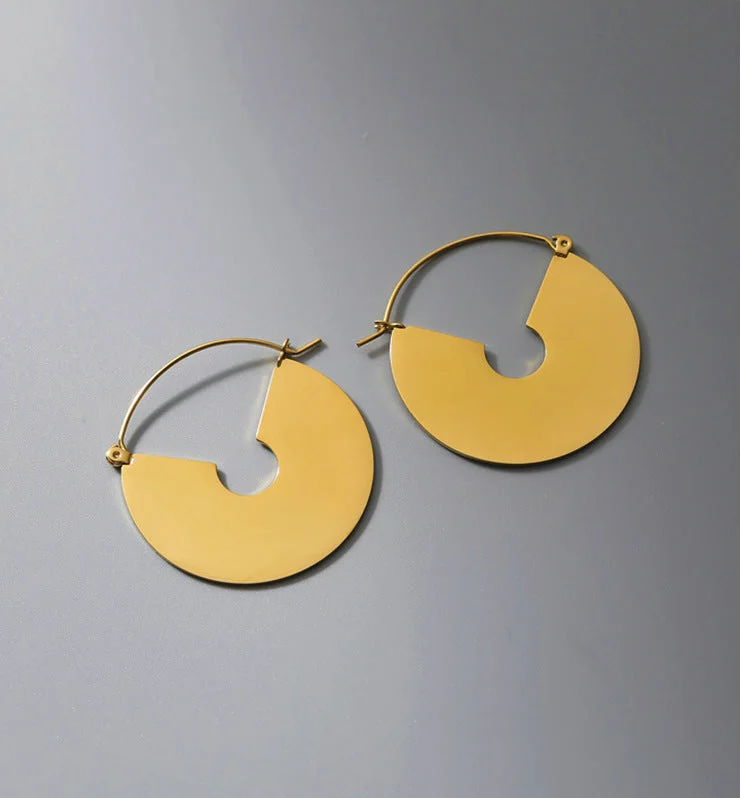 Ladies Earrings with Heart Drops-Simple Style Solid Color Titanium Steel Plating Earrings