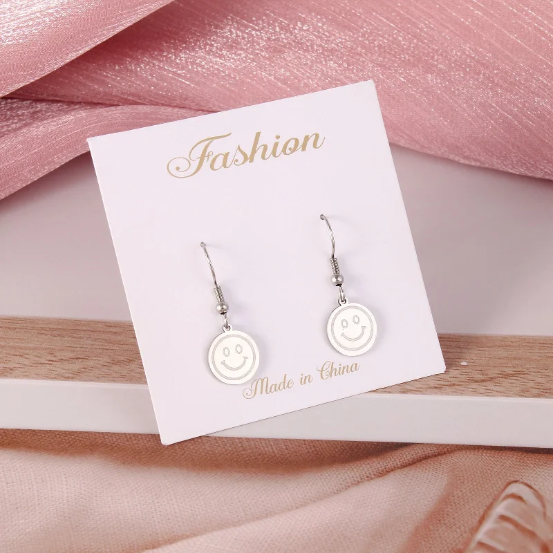 Stainless Steel Smiley Earrings