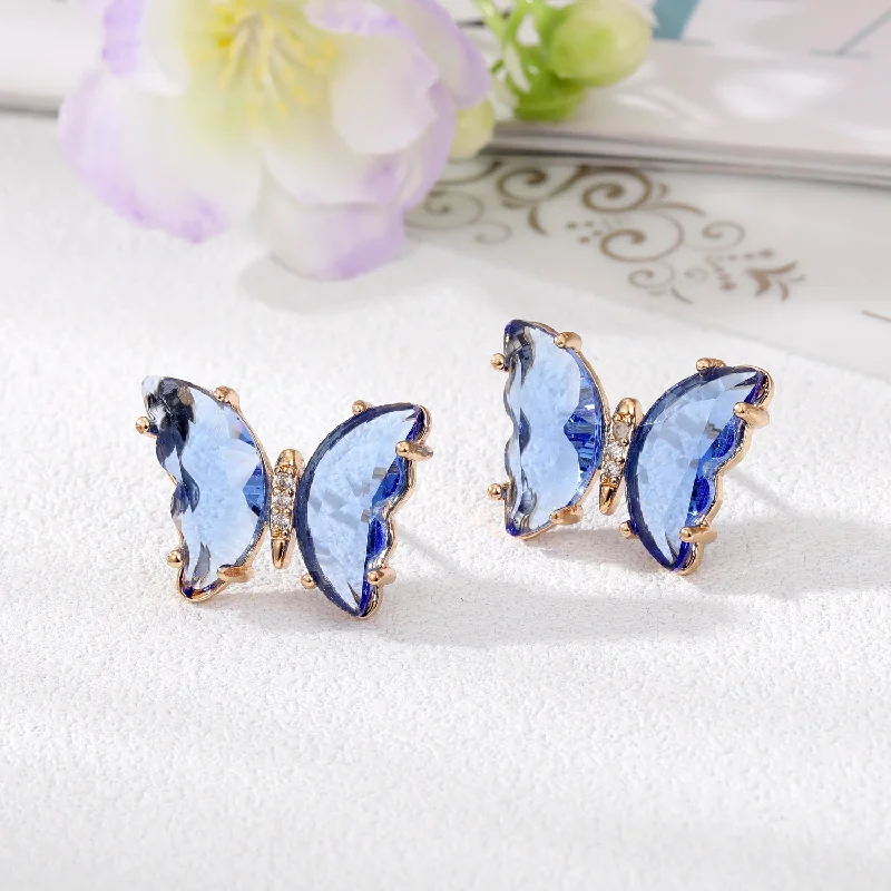 Royal Blue Butterfly Studs 7