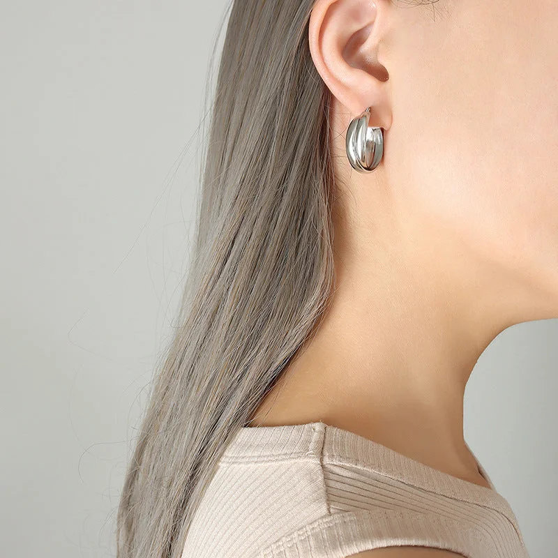 F375-Steel Earrings