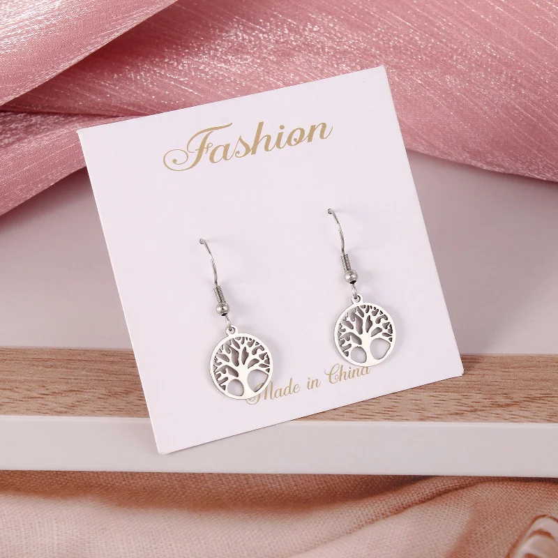 Stainless Steel Lucky Tree Earrings