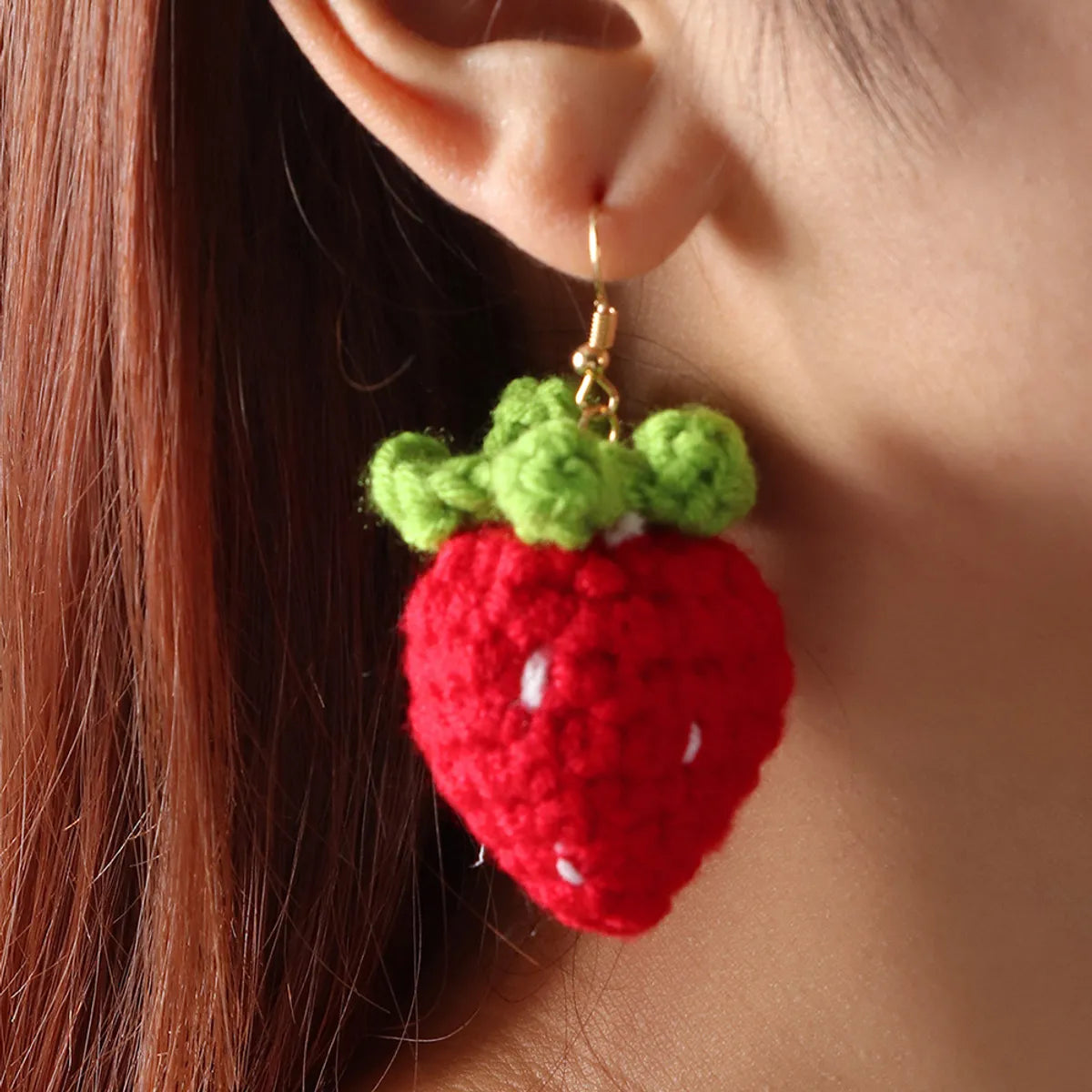 Ladies Earrings with Plum Tanzanite-Cute Wool Fruit Carrot Strawberry Earrings Wholesale Gooddiy