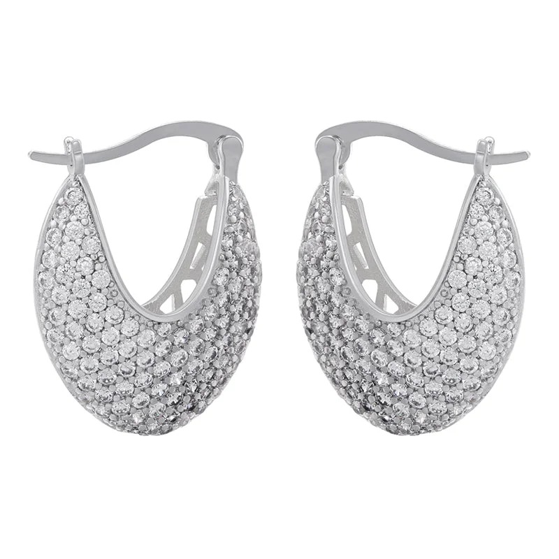 White Gold Color White Diamond 1 Pair