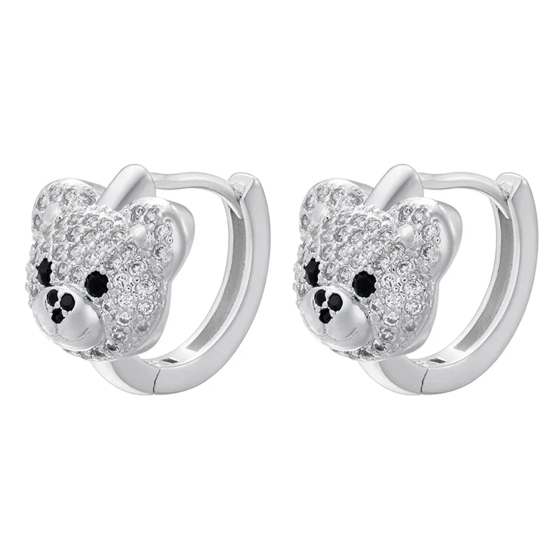 White Gold Color White Diamond 1 Pair