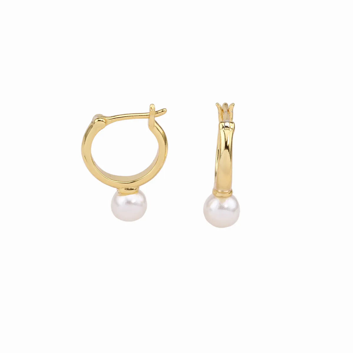 Ladies Earrings with Pure Okenite-1 Pair Simple Style U Shape Inlay Sterling Silver Pearl Earrings