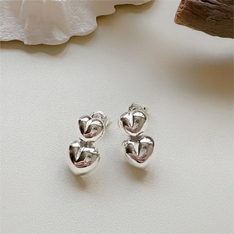 Love Heart Stud Earrings C1228 (Single)