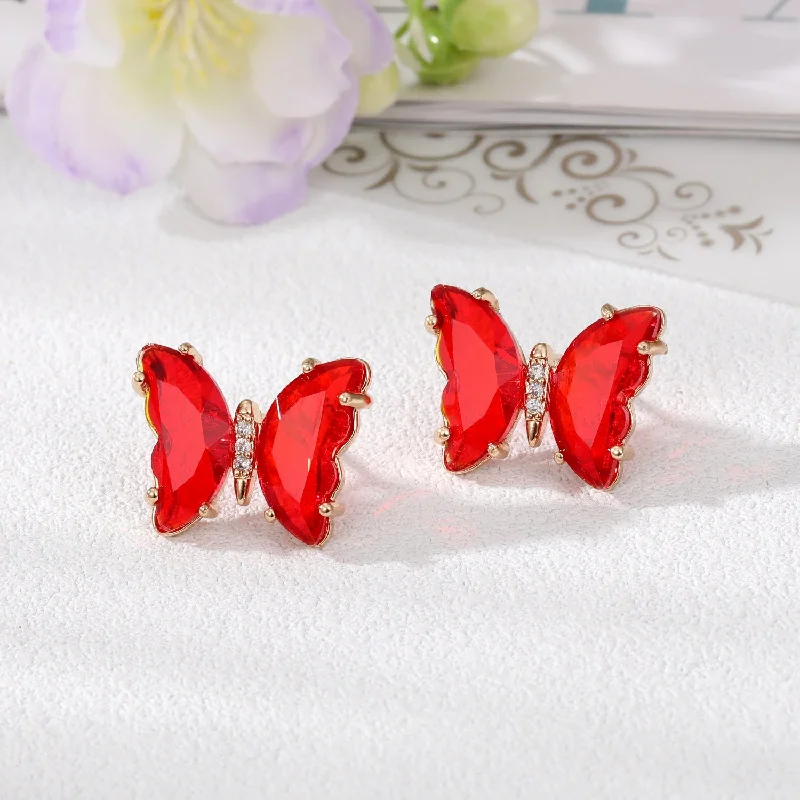 Red Butterfly Studs 5